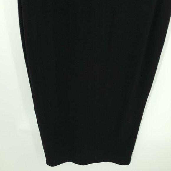 Marine Layer Lexi Black Rib Knit Stretch Short Sleeve Midi Dress M Black - Picture 9 of 16